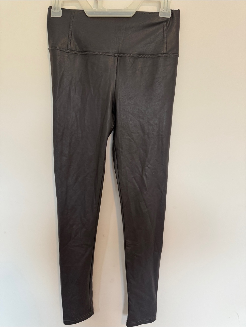 7 for all Mankind Dark Grey Faux Leather Leggings